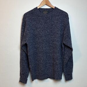 Pendleton Men's Medium Marled Navy Blue Shetland Wool Crewneck Sweater